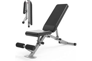 leikefitness Adjustable Weight Bench, Foldable Workout Training Bench with Automatic Locking for Upright Tilt and Flat Full Body Exercise