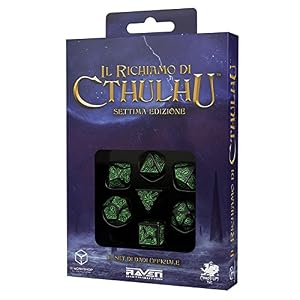 Q Workshop Raven – Juego de Dados Oficiales de La Llamada de Cthulhu, Color Negro y Verde