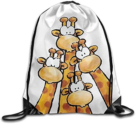 Liuzhis Cool Drawstring Backpack Cute Giraffe Art Design Print Drawstring Backpack Rucksack Shoulder Bags Gym Bag
