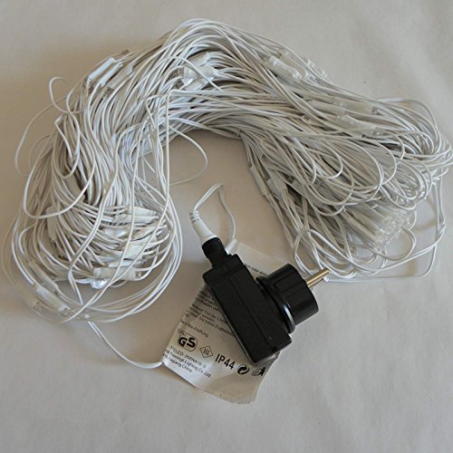 Lichternetz 3×2 4×2 3×3 m warmweiß 200 LED außen Kabel weiß von Gartenpirat® - 4