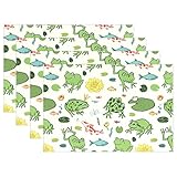 alaza Rana Divertida Individuales Animales para la Mesa de Comedor Juego de 4 a Prueba de Calor...