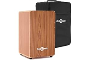 Gear4music Cajon Tambor con almohadilla y Funda de Transporte Teca