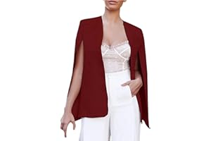 HHMY Giacca a spalla da donna con maniche divise, poncho elegante, giacca bolero, blazer, estiva, da montagna, sul davanti, aperto, da lavoro, da cocktail