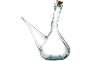 TREND'UP UNGROL - Porron en Verre Transparent 1L - Capacité 100 cl - Style Champêtre Rustique