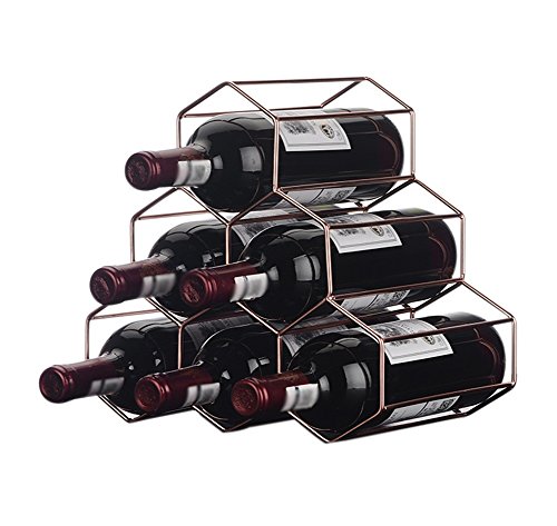 Preisvergleich Produktbild HJHY® Weinregal Ornamente Continental Weinregal Kreativität Einfache Weinregal Eisenkunst Roségold Flaschenregal Länge 28 × Breite 11 × Höhe 27 cm Boutique / Maison / Bar