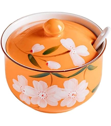 Ceramic Sugar Packet Holder With Lid - Farmhouse Style Tea Bag Organizer