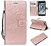 Produktbild iPhone 8 Plus Wallet Fall, iPhone 8 Plus Schutzhülle mit Kartenfächern, iPhone 7 Plus Leder Flip PU Case Cover mit Ständer & Kreditkarte Halterung Slots für Apple iPhone 7 Plus/8 Plus Rose Gold