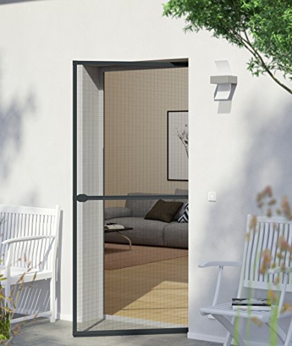 Windhager Insektenschutz Spannrahmen-Tür Fliegengitter Alurahmen für Türen, individuell kürzbar, 100 x 210 cm, Anthrazit - 3