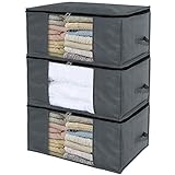 CRAN CAPACIDAD: 1 unidad de la bolsa de almacenamiento tiene 3 bolsas, el tamaño de cada una 60 x 35 x 40 cm / 23.6 x 13.8 x 15.7 in. Es muy conveniente guardar tus edredones, mantas, almohadas, pluches, chaquetas y otras ropas.