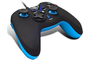 Spirit Of Gamer - XGP Wired Controller Black and Blue - Rapid Fire - 12 Digital Buttons - 360° Analog Sticks - Vibrations - Dual Mode - LED - PC, Android (Box/Smartphone), PS3