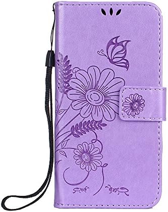 Samsung Galaxy A3 2016 Case - Cozy Hut [Wallet Case] Premium Soft PU Leather Notebook Wallet Embossed Flower Ants Dating Design Case with [Kickstand] Stand Function Card Holder and ID Slot Slim Flip Protective Skin Cover for Samsung Galaxy A3 2016 - Lavender Ant
