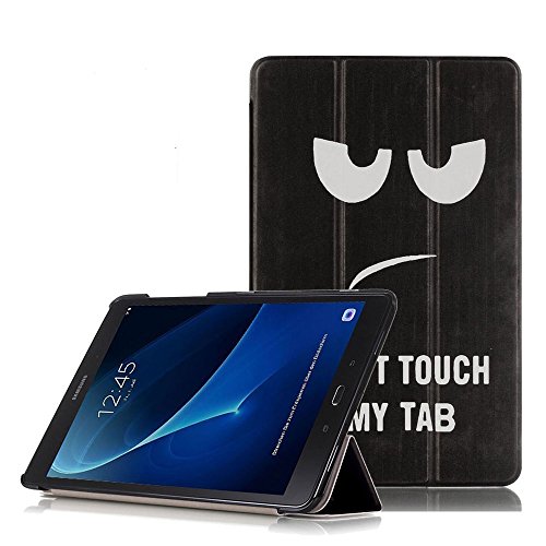 tinxi® Tab A 10,1 Tasche, Kunstleder Tasche für Samsung Galaxy Tab A 10,1 T580 10,1 zoll (25,65 cm) Schutzhülle Tasche Folio Tablet cover Flip Case Schutz hülle mit Standfunktion Sleep-Wakeup Funktion, don't touch my Tab (nicht für P580 P585)