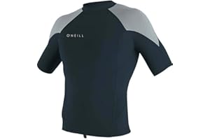 O'Neill Mens Reactor II 1mm Neoprene Wetsuit Short Sleeve Top - Slate Cool Grey - UV Sun Protection and SPF Properties - Size - M