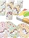Produktbild HomeTools.eu - Einhorn Unicorn Party-Geschirr Set Flying Unicorn | 6 Personen, Papp-Becher, Papp-Teller, Servietten | 34-Teilig (türkis)