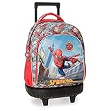 Mochila con ruedas de 32 cm x 43 cm x 21 cm fabricada en Poliéster con frontal en PVC