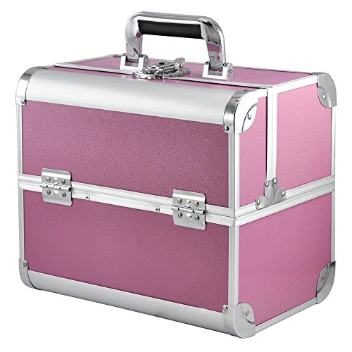 Beyondfashion Black Beauty Box Beauty Jewellery Storage Bag Nail Saloon Case (Pink)