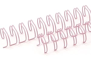 Craftelier - Kit de 2 Espirales de Anillas Dobles para Encuadernar Álbumes, Cuadernos, Agendas o Calendarios | Ideal para Proyectos de Scrapbooking y Manualidades | Ø 1,58 cm (5/8") - Color Rosa Bebé