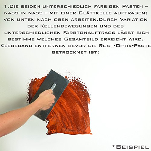 Wanders Rost-Optik komplett Set Wand-Farbe Rusty Rost-Effekt-Paste Wandfarbe-Rost 2 Liter - 4