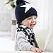 iikids®Boys/Girls Winter Cotton Cap Warm Wool Pom Pom Hat Baby Beanie Hat Knitted Cap Kids Hat Scarf Gloves Set Stars Navy Blue