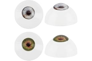 PH PandaHall 2 Paia 32mm Occhi Umani Realistici Grandi Acrilico Bulbi Oculari Cavi Occhi per Halloween Decorazioni Artistiche Sculture Oggetti di Scena Burattini Creazione di Gioielli
