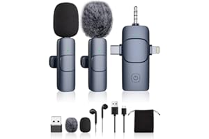 DDKJ Mini Microphone for Iphone/Camera/Android/Pc/Ipad,Wireless Lavalier Microphone,Portable Mini Mic Small Tiny Usb Clip on Microphones Streaming Lav Lapel for Video Recording,Podcast,Tiktok,Youtube