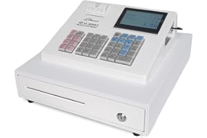 CRG XA138 Simple Cash Register Till Black. Ideal for Retail. Easy to Setup and Operate. (White, Small Drawer)