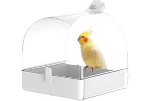 DOKENO Bañera Multi Jaula para Pájaros – Bañera para Aves en Jaula, Pequeñas y Medianas Aves, Bañera de Loro – Fácil de Usar y Limpiar, Diseño Seguro