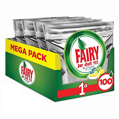 Fairy Platinum All in One Spülmaschinentabs Lemon, 100 Kapseln Zitrone Geschirrspültabs