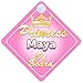 Crown Princess Maya On Board Personalised Baby / Child Girls Car Sign