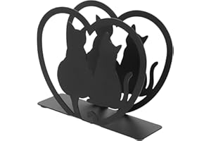 UPKOCH Servilletero vertical para gatos de hierro, dispensador de pañuelos de pie con sombra de animales, soporte para servilletas de metal, organizador para hogar, cocina, restaurante, picnic