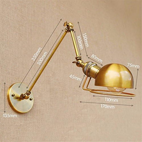 Simple modern up and down adjustment iron Wall Light, bar net cafe bed aisle telescopic folding long arm wall lamp bronze,30+15cm