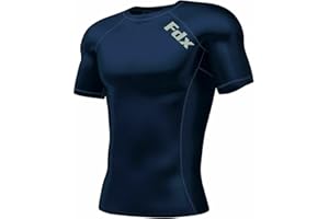 FDX Mens Compression Armour Base Layer Top Half Sleeve Thermal Gym Sports Shirt