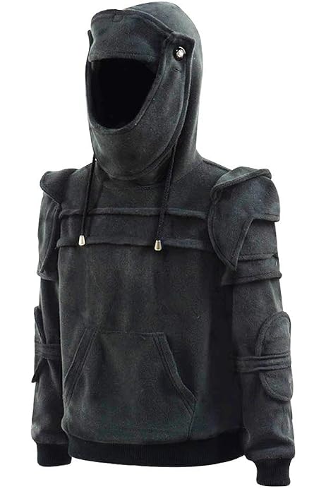 Vevefhuang Cosplay Vintage Medieval Knight Hoodie Warrior