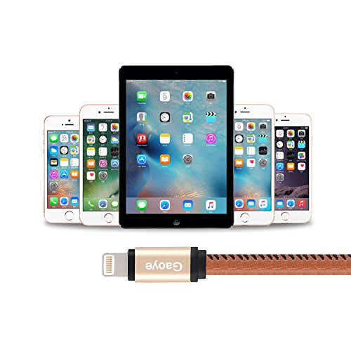 iPhone Ladegerät, USB Kabel Gaoye Lightning Kabel L1 Leder Blitzschnelle Daten Synchronisierungs Ladekabel 3.3ft für Apple iPhone 5 5s 5c 6 6s 6 plus 7 7plus iPad (2 Pack) - 5