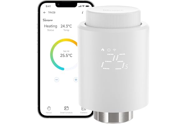 SONOFF Zigbee Smart termostathuvud för termostatventil 1 st. temperaturregulator, LED-skärm, kräver Zigbee 3.0-hub, röststyrning