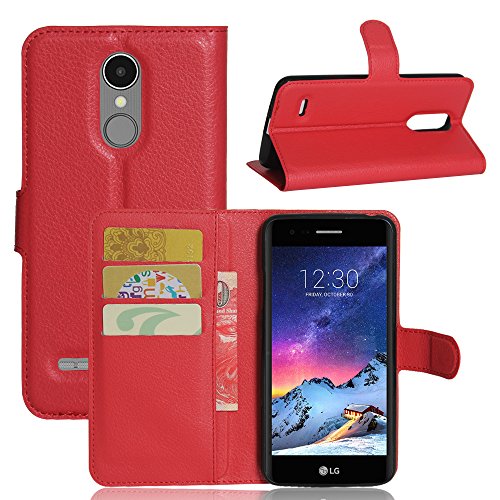 Nadakin LG K4 2017 M160 Calidad Premium Cartera de Cuero con Carcasa de Teléfono Flip Funda con Soporte Magnetico de Cierre para LG K4 2017 M160(rojo)