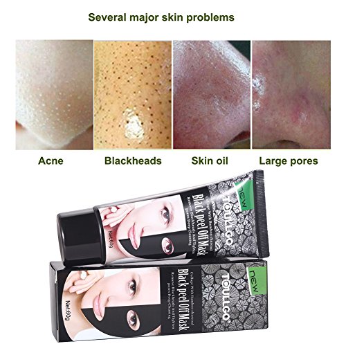 Peel Off Maske, Peel off Mitesser Maske, Schwarze Maske, Tiefenreinigung Peel Off Akne Mitesser Maske, natürliche Bambusholzkohle Black Mud Mask, Mitesser Entferner Maske entfernen Mitesser / Akne / Strawberry Nose - 6