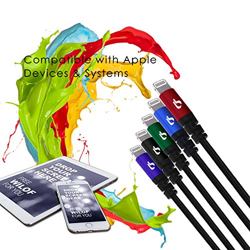 BigBlue 1 Meter Aramidfaser & doppelt Nylon umflochtenes Lightning zu USB Kabel, super schlanker Lightning Stecker, Apple MFI zertifiziert, Ladekabel / Datenkabel, Sync-Kabel für iPhone, iPad usw, in rot - 8