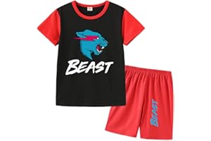 Forlcool Gamer Lighting Cat YouTube Game Merch T-Shirts and Shorts Pjs Sets 3-13 Years