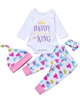 Overall Outfit Jamicy® 4 stücke Kleidung Set Neugeborenen Kleinkind Baby Jungen Mädchen Baumwolle Voller Brief...