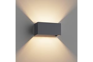 ‎KLIGHTEN Klighten Wandleuchte mit Austauschbarer G9 LED Lampe Warmweiß 3000K, 18W LED Wandleuchte Innen/Aussen Einstellbar Abstrahlwinkel Außenleuchte für Wohnzimmer Garten, IP54, Anthrazit