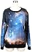 THENICE Women's Digital Print Pullovers Sweatershirts (Galaxy Star)