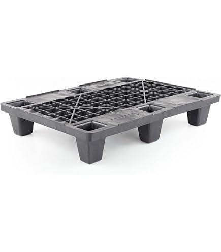 Palette Logistique Plastique 3 Patins 120x80cm Ajourée - Sunbox MP1208 Robuste Et Empilable
