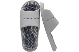 BYWXW Fussmassage Hausschuhe Plantar Fasciitis Massager Schuhe für Männer Frauen, Akupressur Fussmassagegerät mit noppen gegen Fersensporn, Lindert Rückenschmerzen(Size:EU 44/45,Color:Grau)
