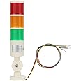 LED Warning Light,Industrial Red/Orange/Green CNC Machine Indicator Alarm Tower Light Safety Stack with Buzzer Sound for machine tools, mechanical equipment 24V DC