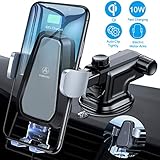 🎊 【Flexible Montage & Elegantes Design】2 Halterung werden in Packet mitgeliefert: Lüftungsklammer & Saugnapfhalterung, damit Sie die Ladestation flexibel montieren können: Praktisch auf Armaturenbrett, Frontscheibe oder An Lüftungsgitter. Die Ladestation und Seitenklammer sind voll von Silikon bedeckt, um Ihr Handy umfassend zu schützen. Sonst gibt es dabei ein LED Skala, um das passende Höhe zu verstellen und im Dunkel die Halterung leicht zu finden