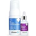 The Derma Co Bye Bye Acne Combo - 3% AHA-BHA Foaming Face Wash (100 ml) + 2% Salicylic Acid Face Serum (30 ml)