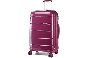 Kono Hard Shell Luggage in TSA Combination Lock 4 Wheeled Spinner Polypropylene Suitcase with YKK Zipper