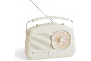 Steepletone Brighton BT 60s Retro Portable MW/LW/FM Radio with Bluetooth - Beige