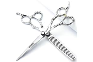 AXEMOORE 6/7/8 pulgadas Tijeras de peluquería profesionales de japonesas 440C aleación de cobalto tijeras de pelo para peluqueros corte adelgazamiento (6 pulgadas y 2 piezas)